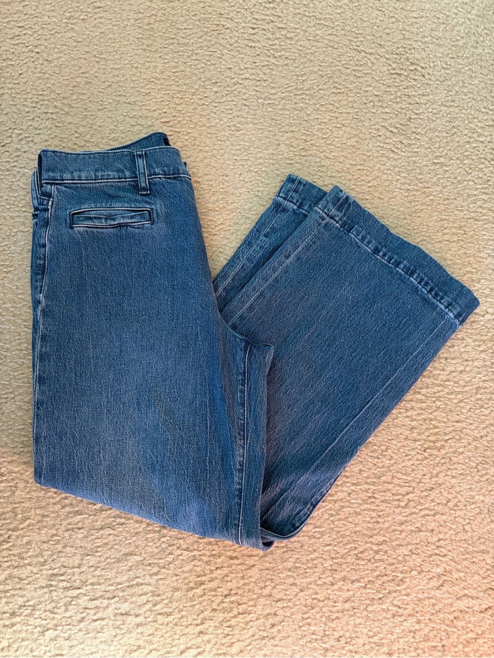 J Crew Wide Leg Crop Medium Wash Denim Jeans 26